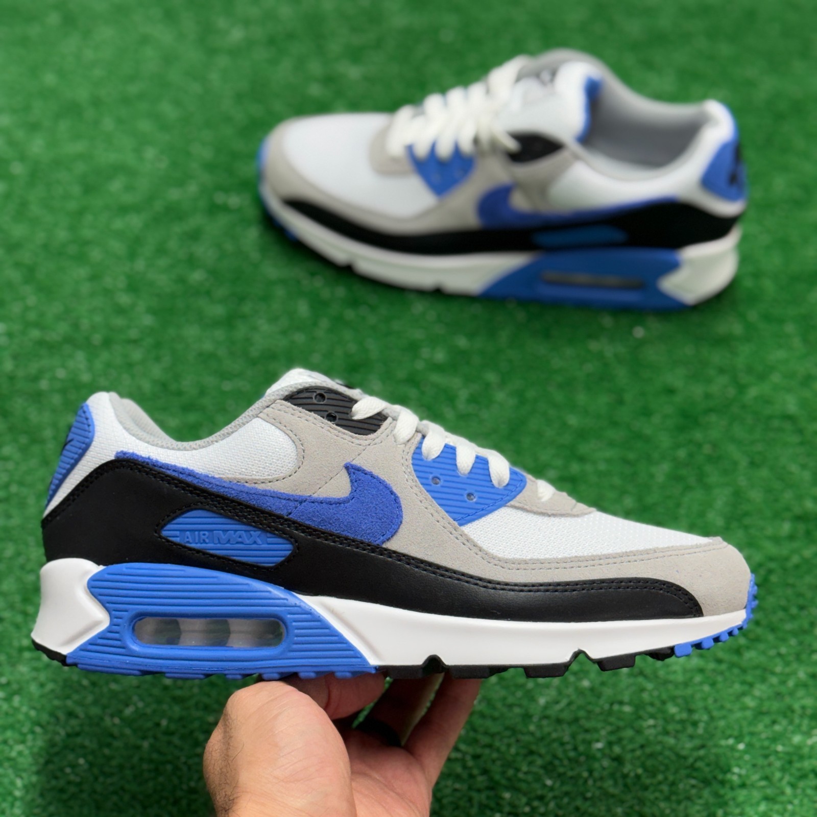 Nike Air Max 90 White Blue Crystal Mens DM0029-122 NEW Multi Sz