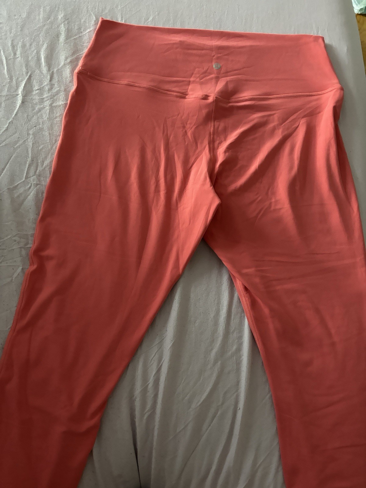 lululemon Align High Rise Ankle Leggings Pink Size 16 Yoga Stretch Logo