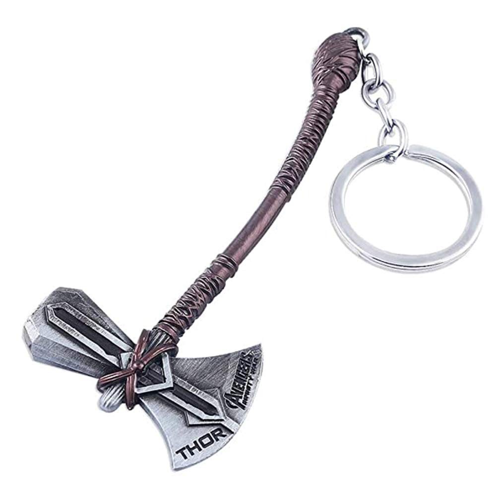 365Home 2-Pack Hammer Keychain and Axe Keychain, Cool Gifts for Small, Silver