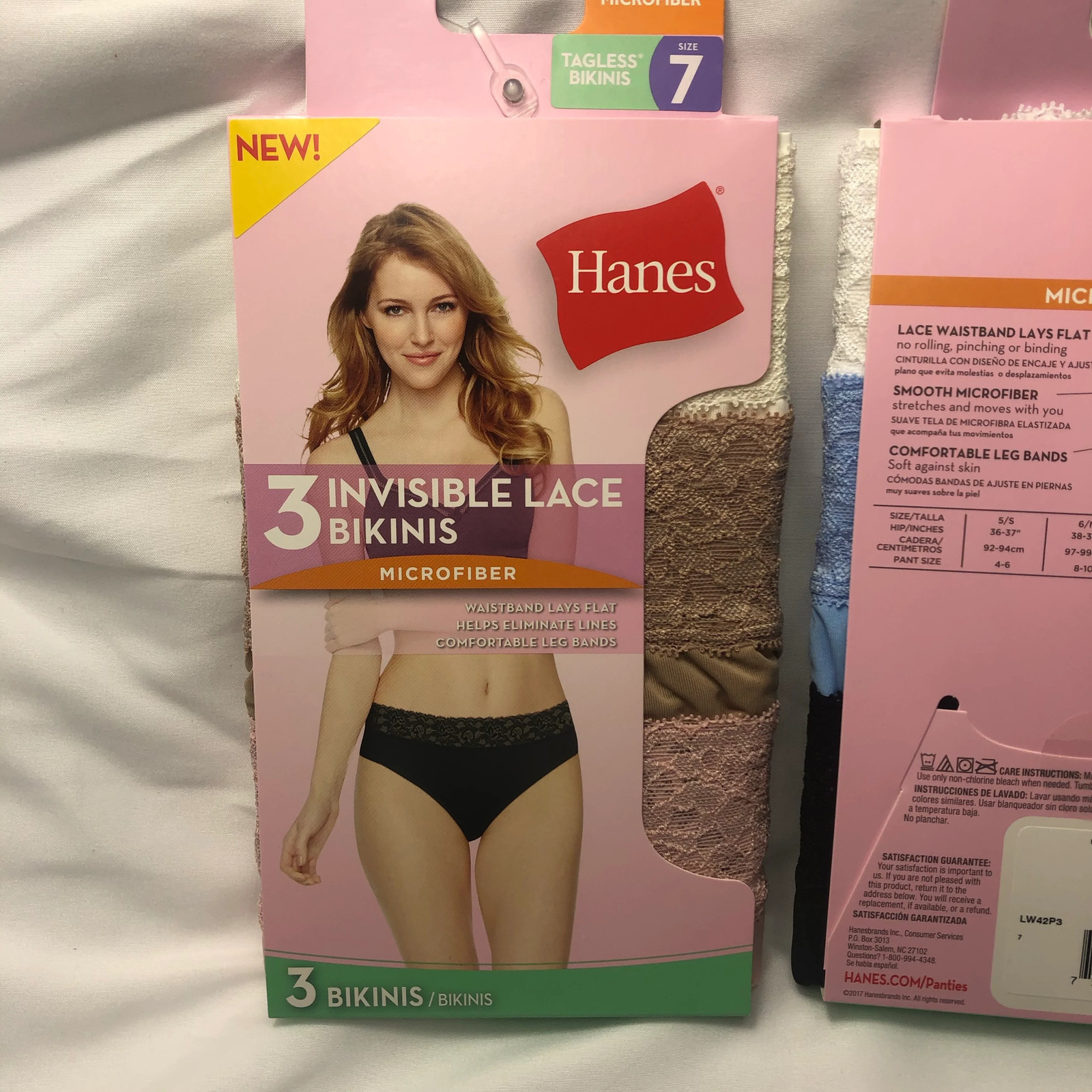 Hanes Invisible Lace Waist Bikini 3-Pack, Assorted Colors