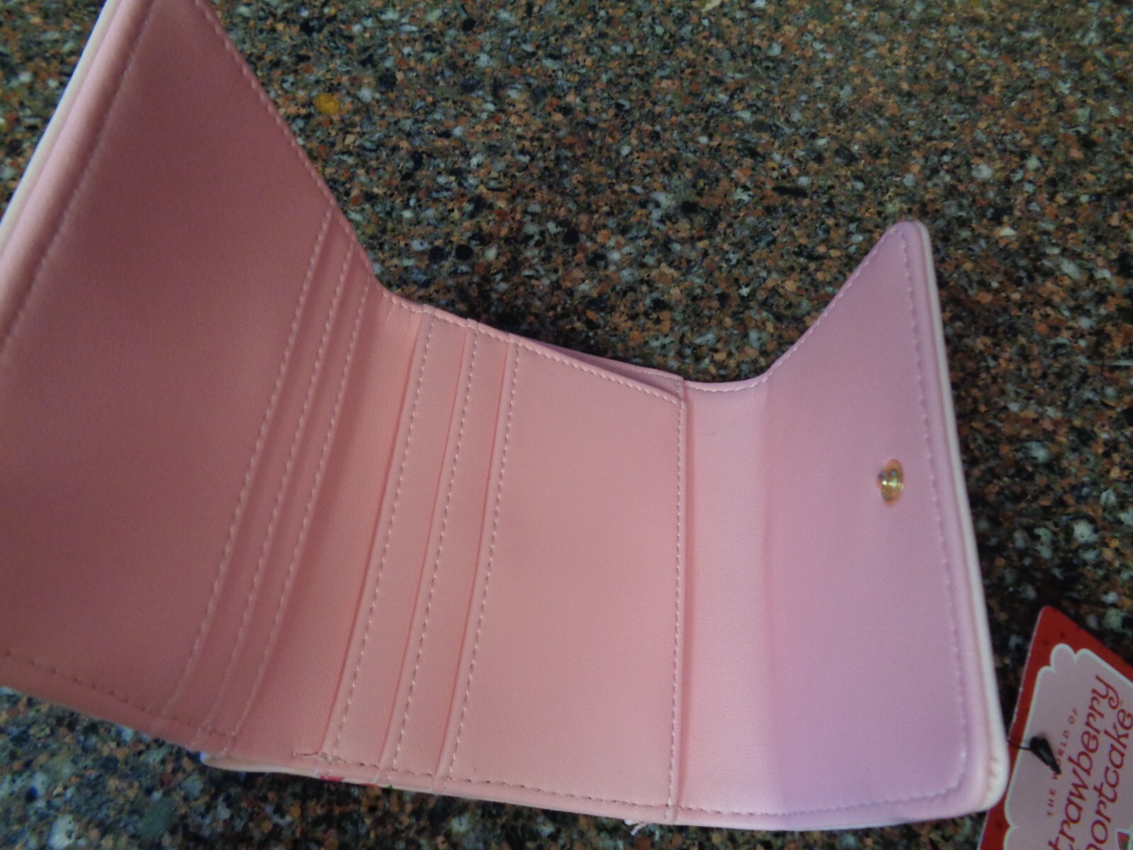 Strawberry Shortcake Strawberries 🍓Satin Lace Up Bow Flap Snap Wallet NWT