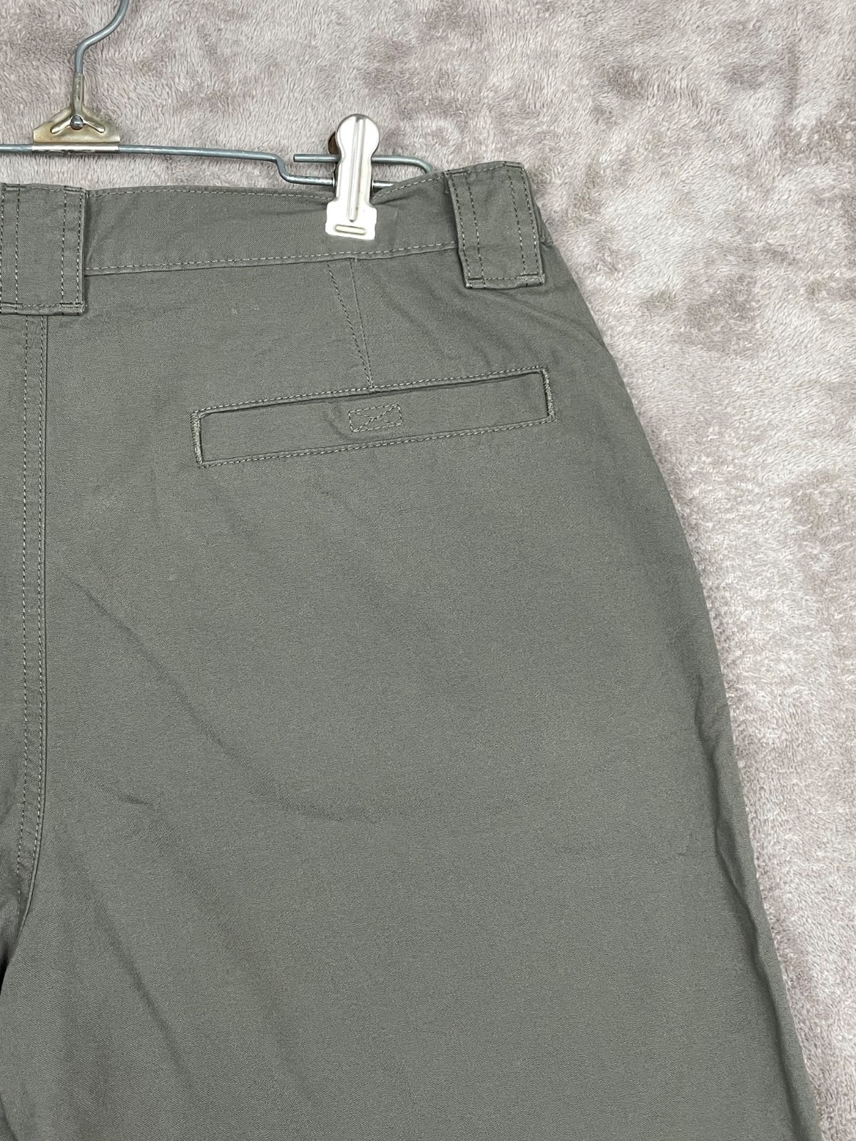 Savane Shorts Mens 34 Olive Green Cotton Canvas Elastic Waist Cargo Utility Hike