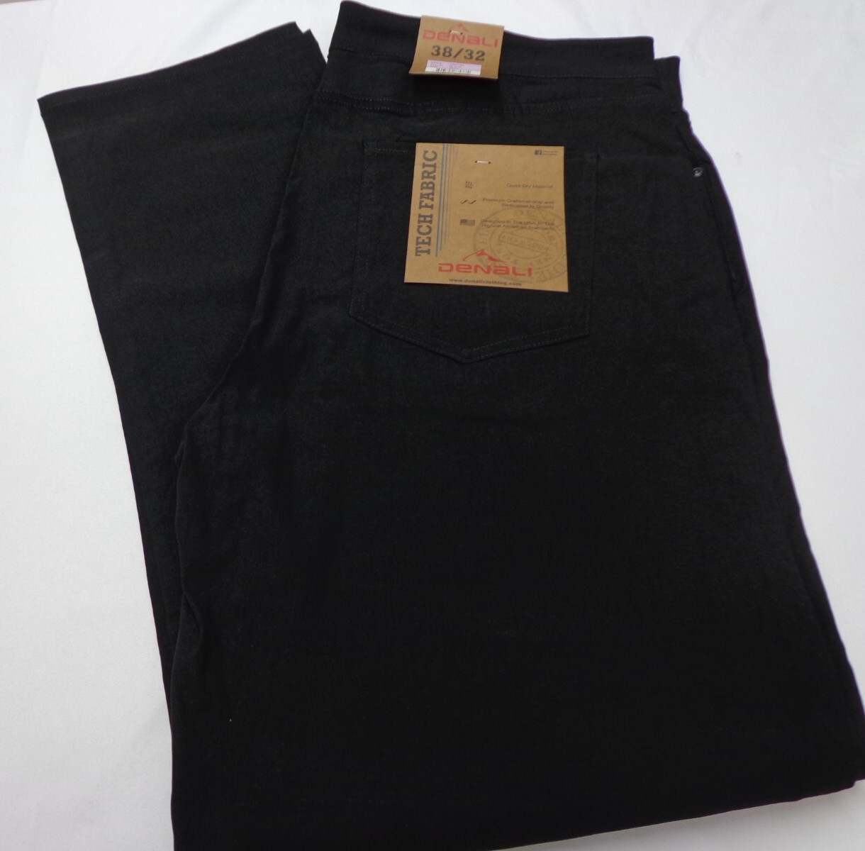 DENALI Black Tech Fabric Stretch Pants NWT 38/32 MSRP $54