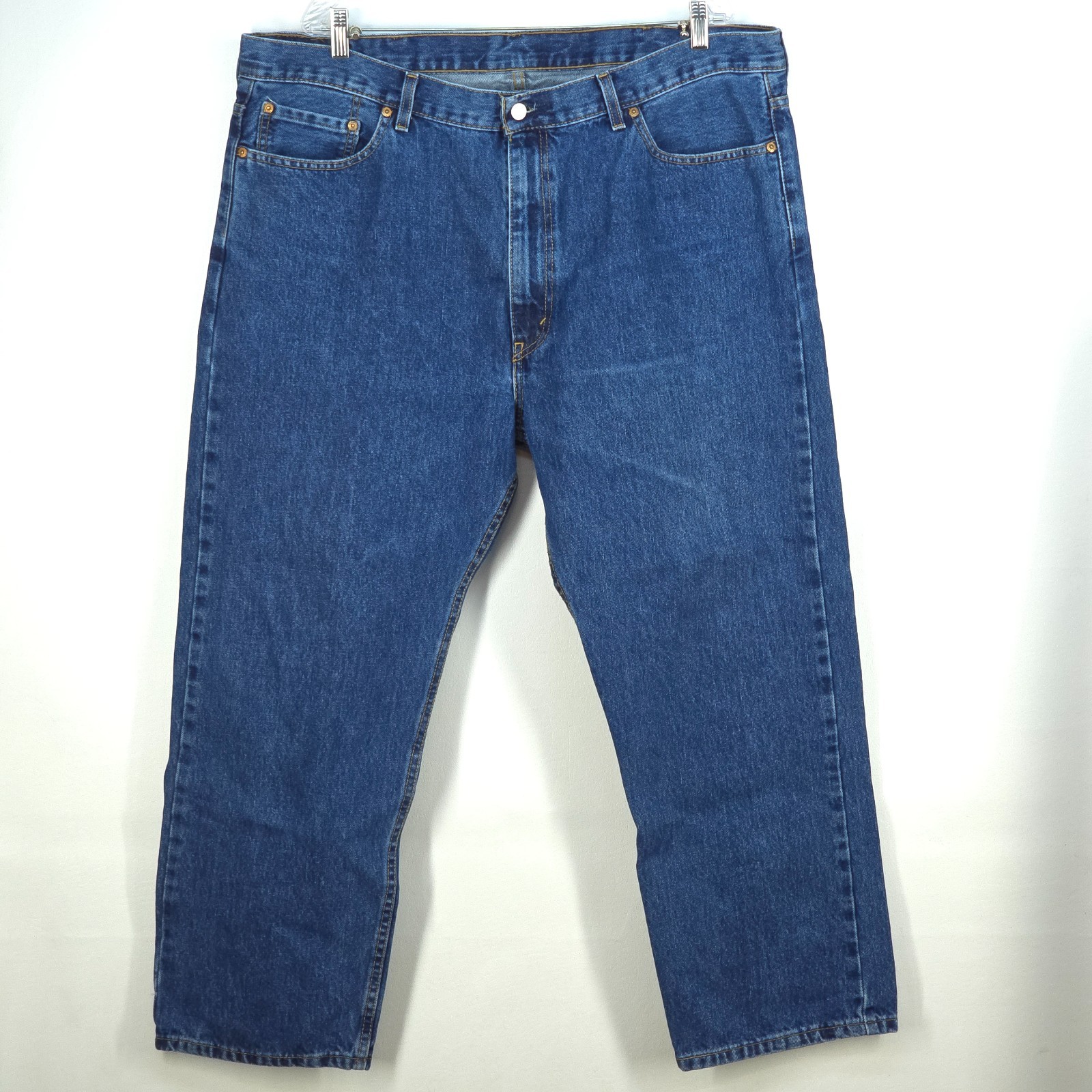 Levi’s 505 Denim Jeans Mens 42×29 (44×29) Dark Wash Regular Fit Straight Leg