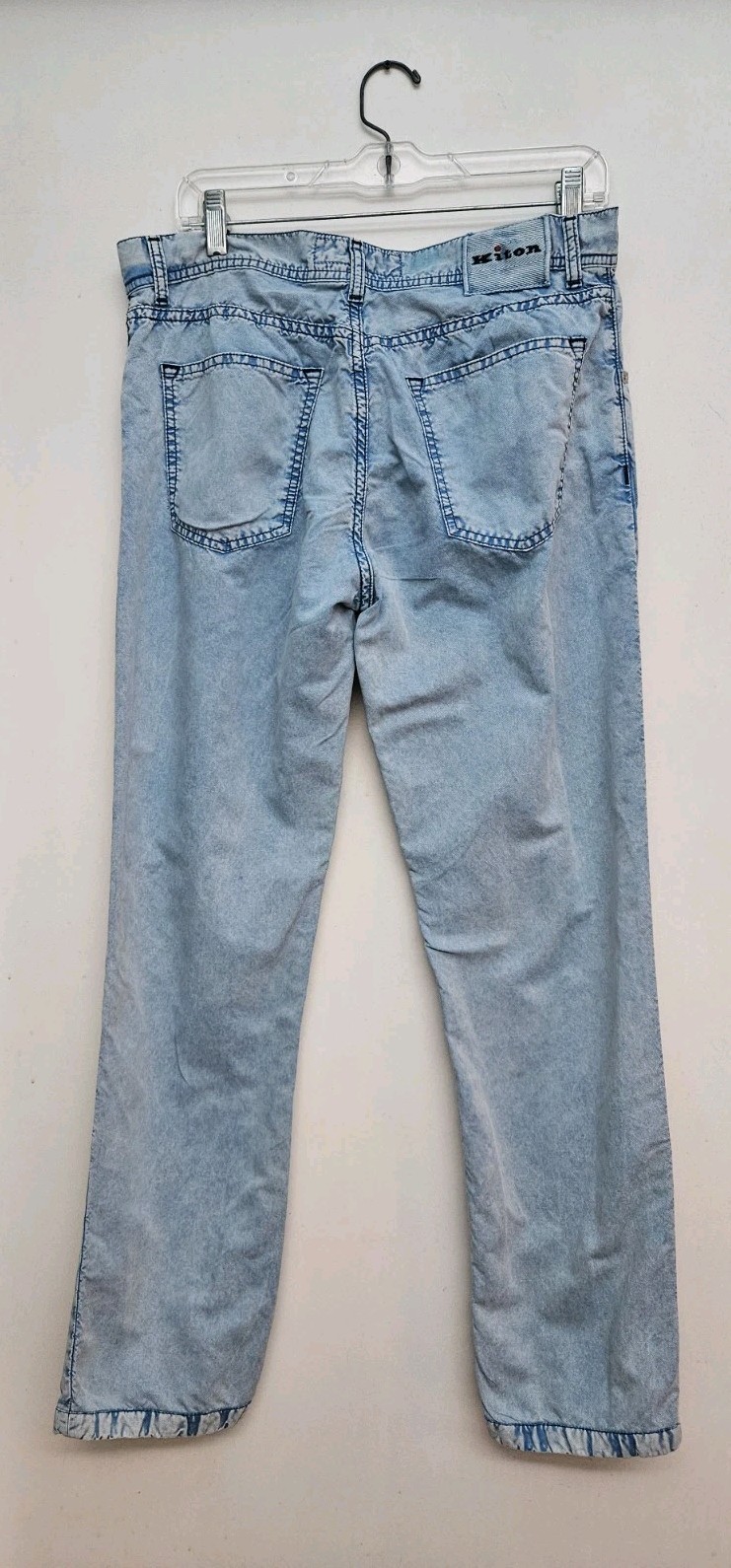 KITON slim 32 men denim Light Blue jeans Limited Edition ITALY pants