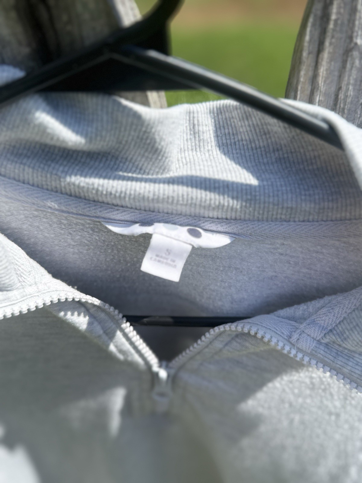 Men’s Gray Solid 1/4 Zip Mock Neck Pullover Sweatshirt Long Sleeve Size S