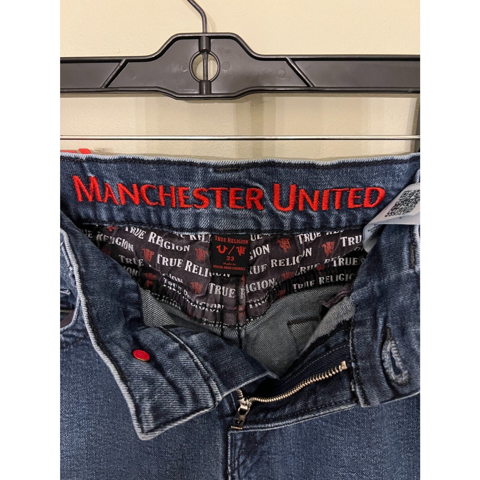 Mens True Religion Manchester United Geno Slim Jeans sz 33