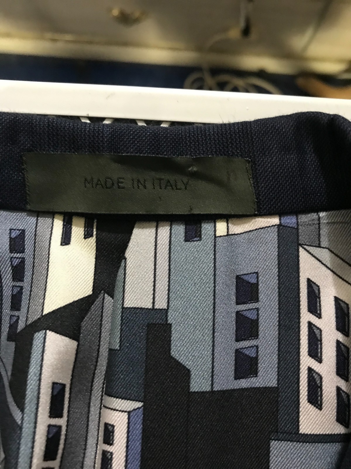 CORNELIANI SIZE 36/38R BLUE 2 BUTTON WOOL SPORTCOAT