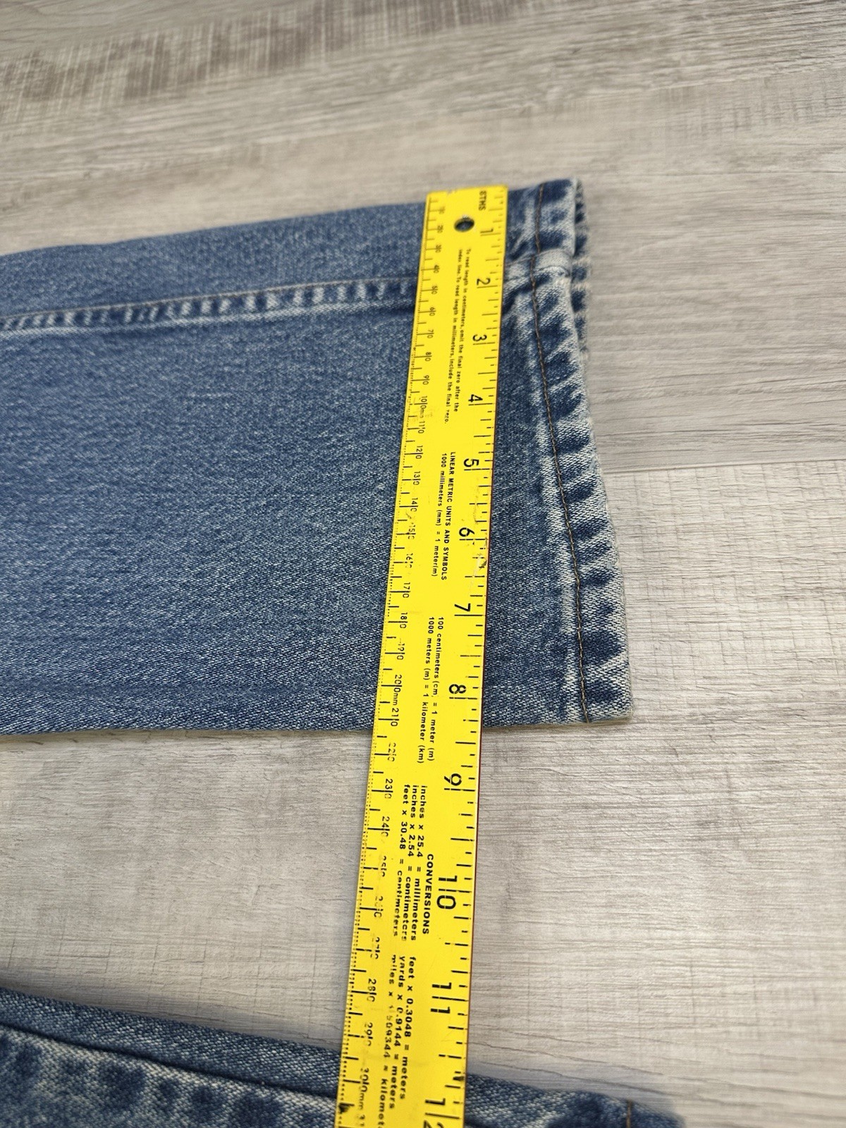 VTG Wrangler Jeans Faded Blue Western Denim US Fabric Men 36X30 (Actual 35X27.5)