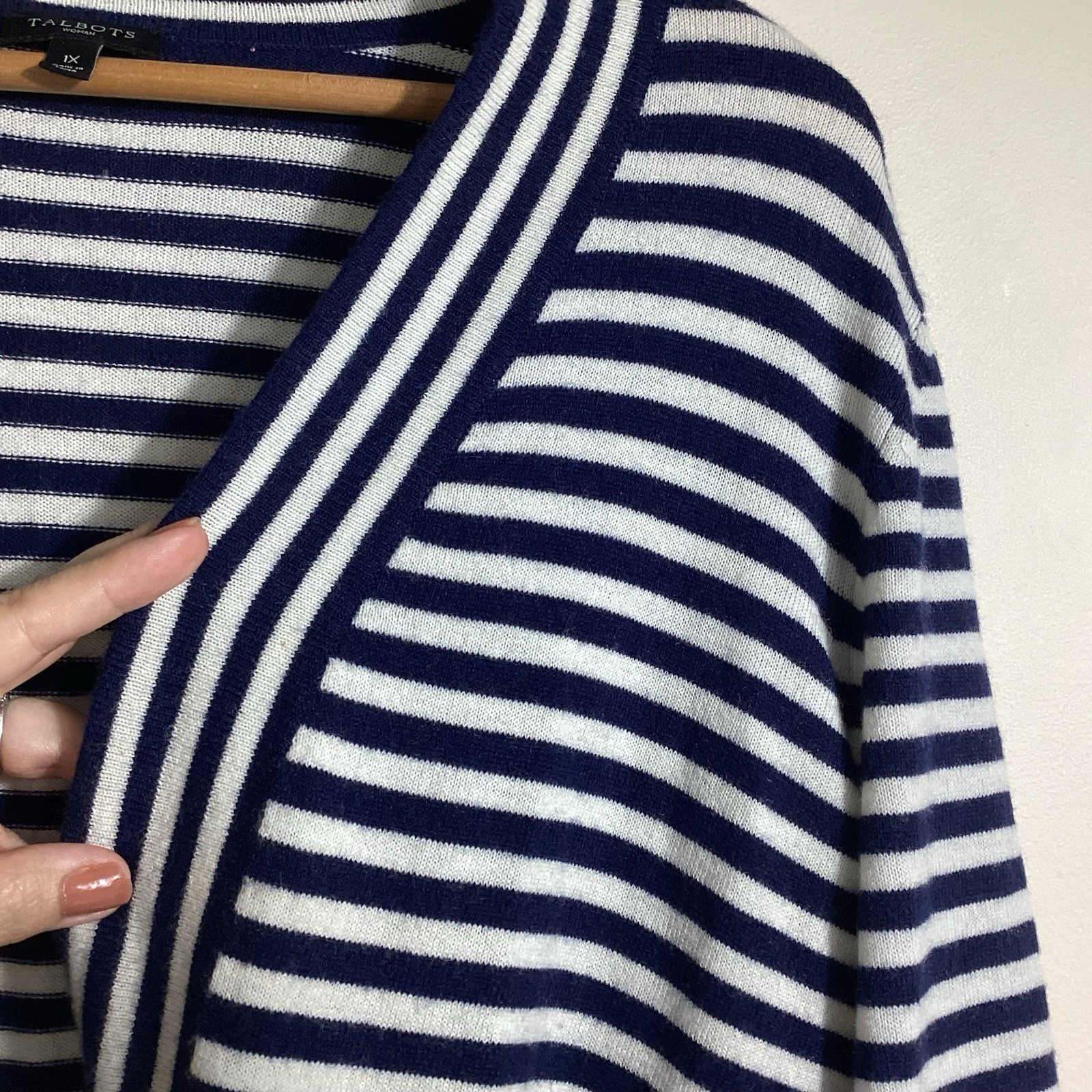 Talbots 1X Open Mid Length Cardigan Yacht Resort Coastal Grandma Country Club