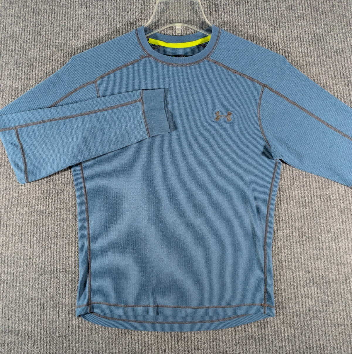 Under Armour Shirt Mens Small Blue Catalyst All Season Thermal Waffle Knit