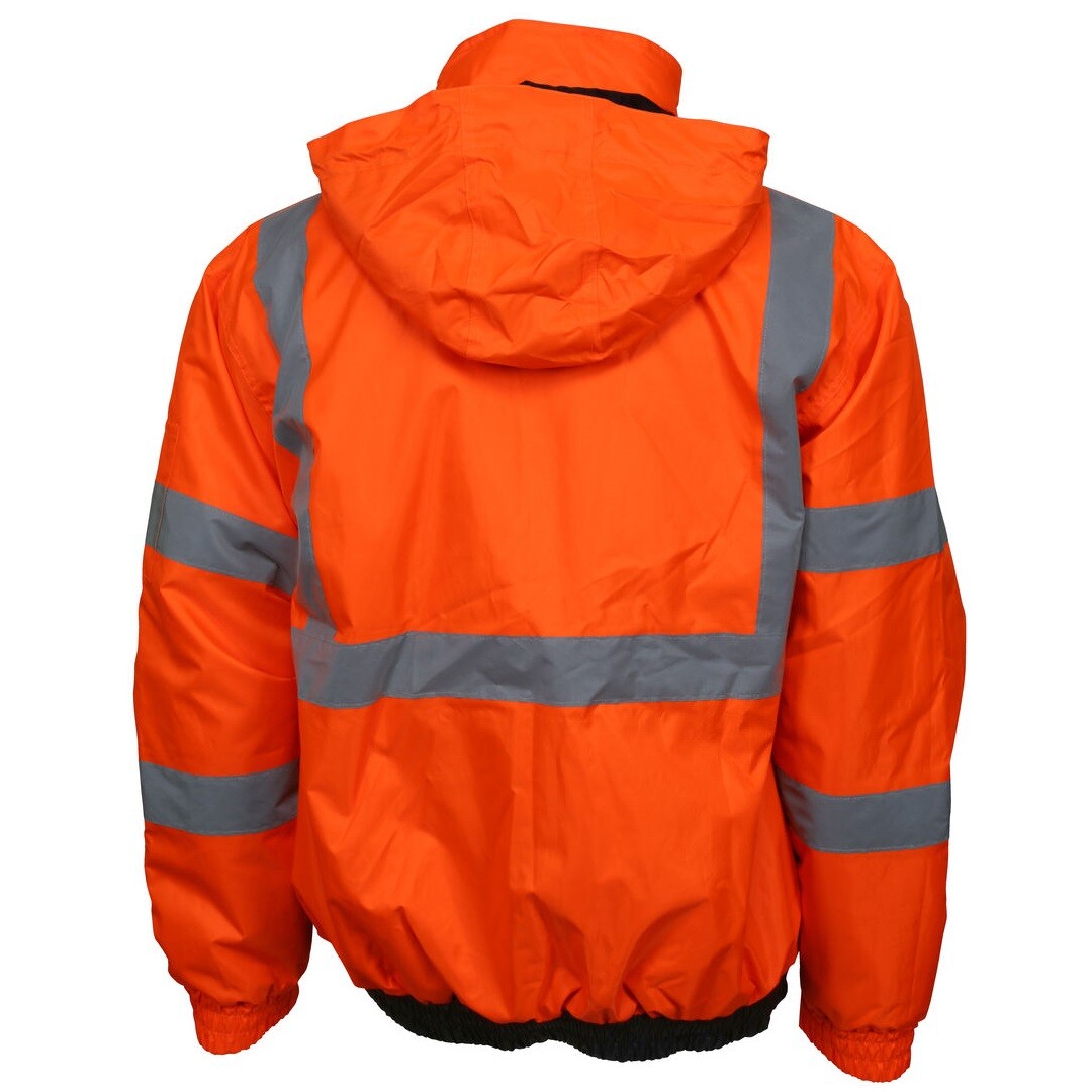REFLECTIVE BOMBER JACKET HI-VIS ORANGE WATERPROOF MCR SAFETY CLASS 3 (SM – 5XL)