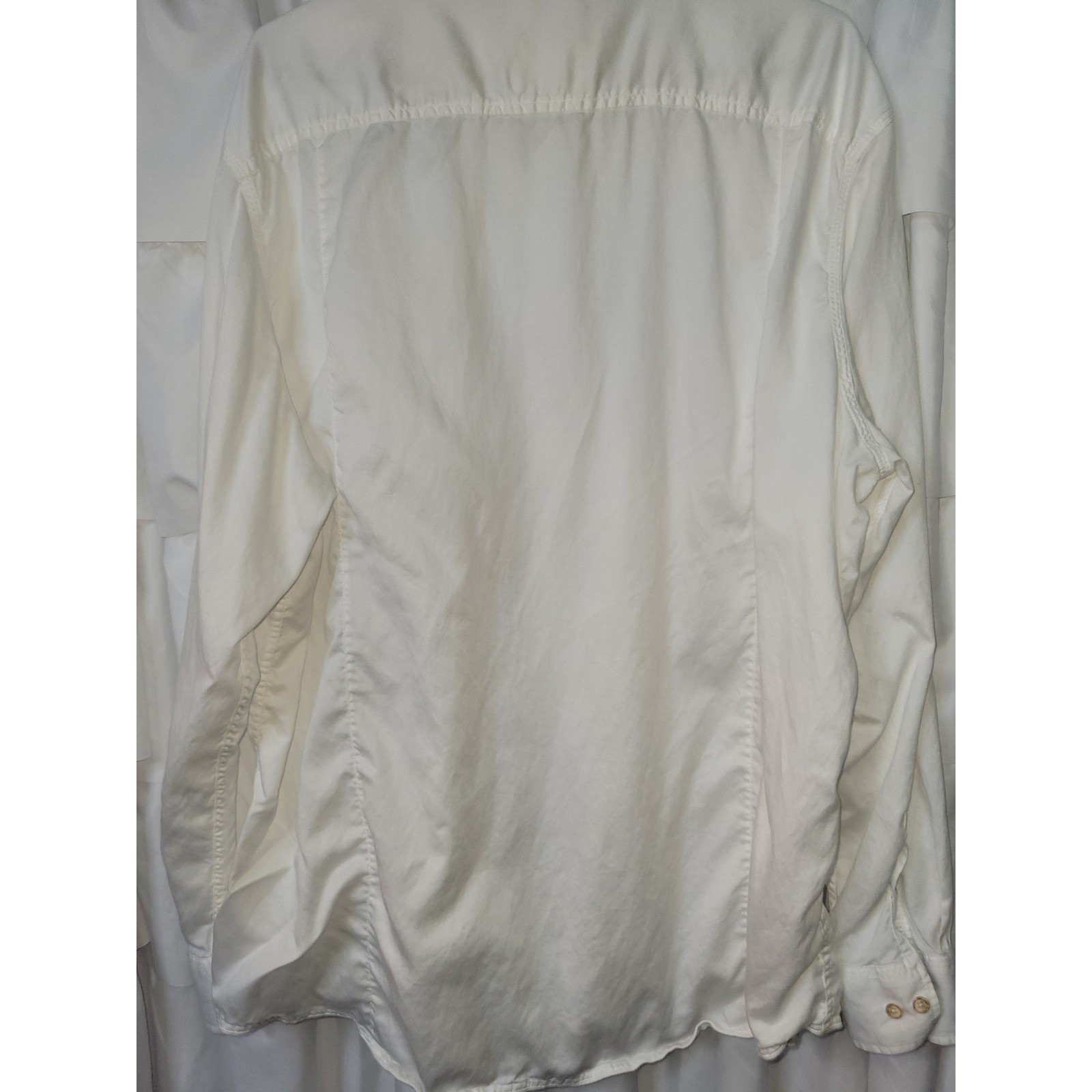 Tasso Elba Island Mens White Long Sleeve Roll Tab Button Down Shirt XL 2014