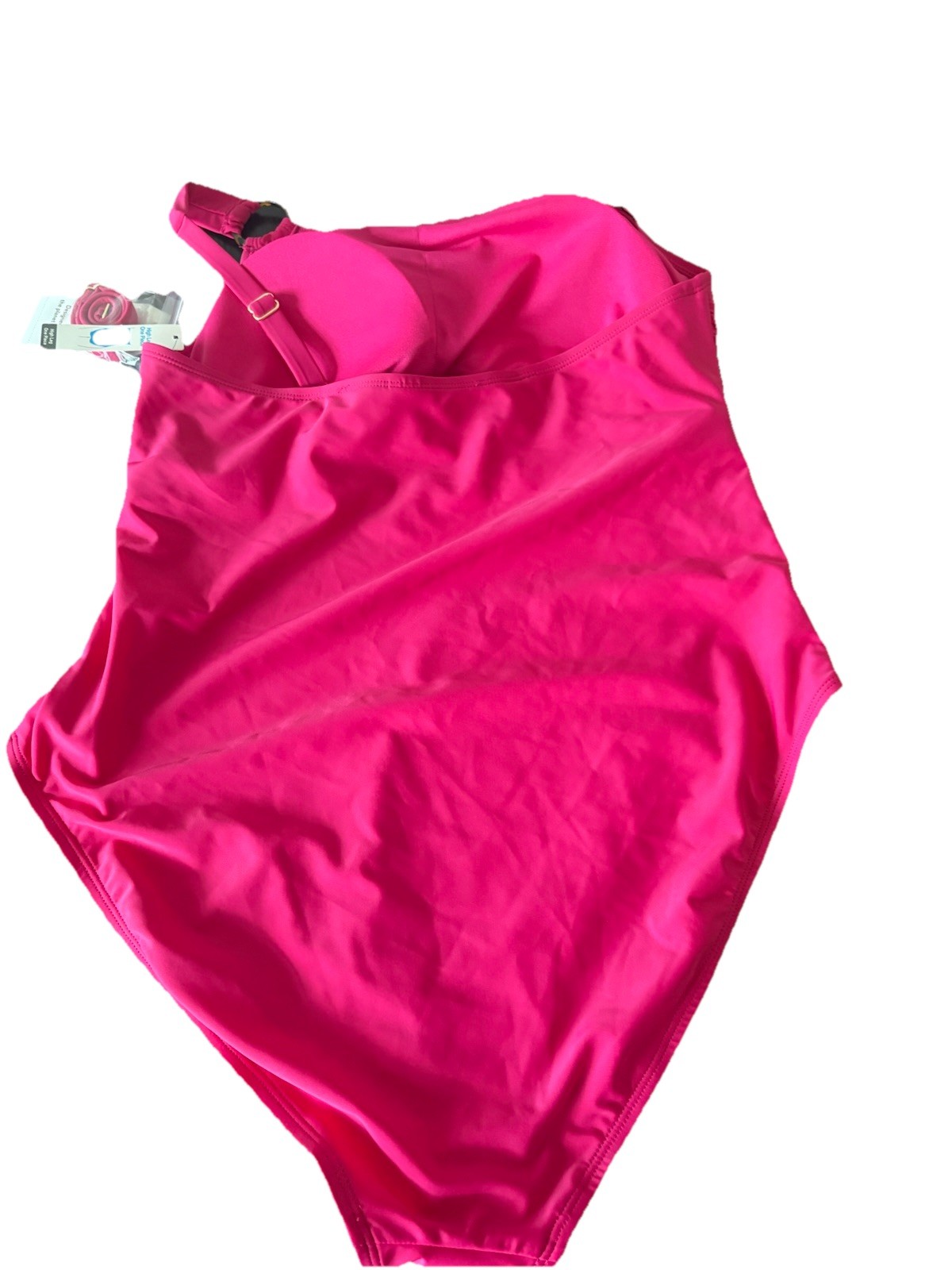 Xhilaration Pink One Shoulder Strappy Lined One Piece Swimsuit 16 D Cup