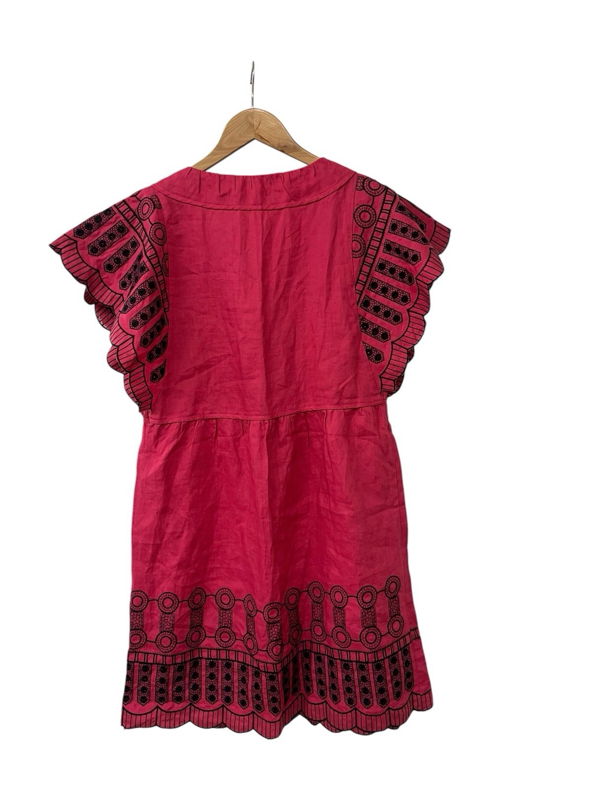 See By Chloe Pink Linen Embroidered Dress US 6
