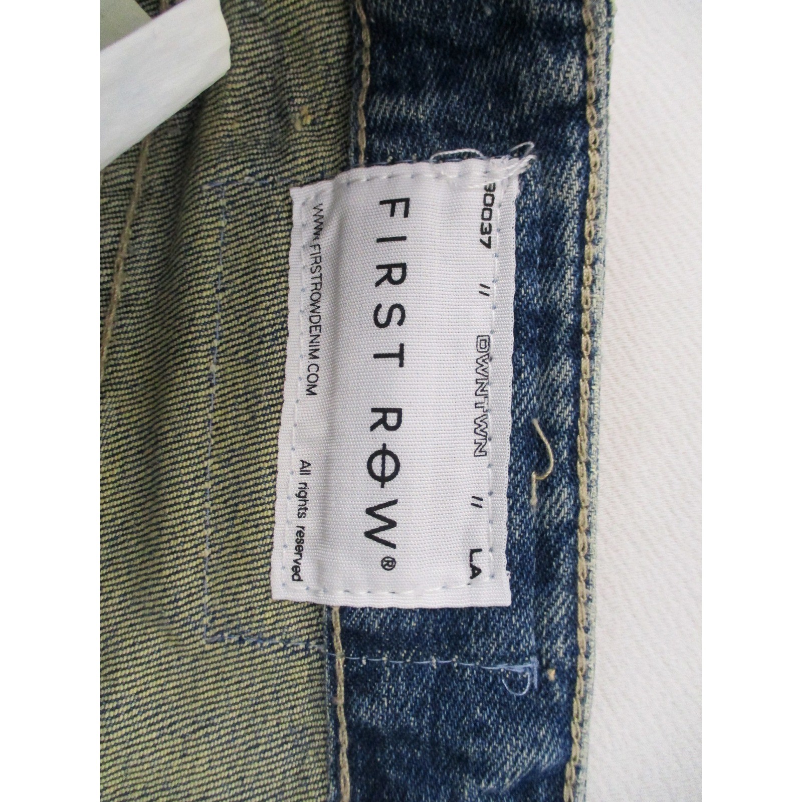 First Row Jeans Men 36 Blue Straight Fit Y2K Distressed Patchwork Splatter