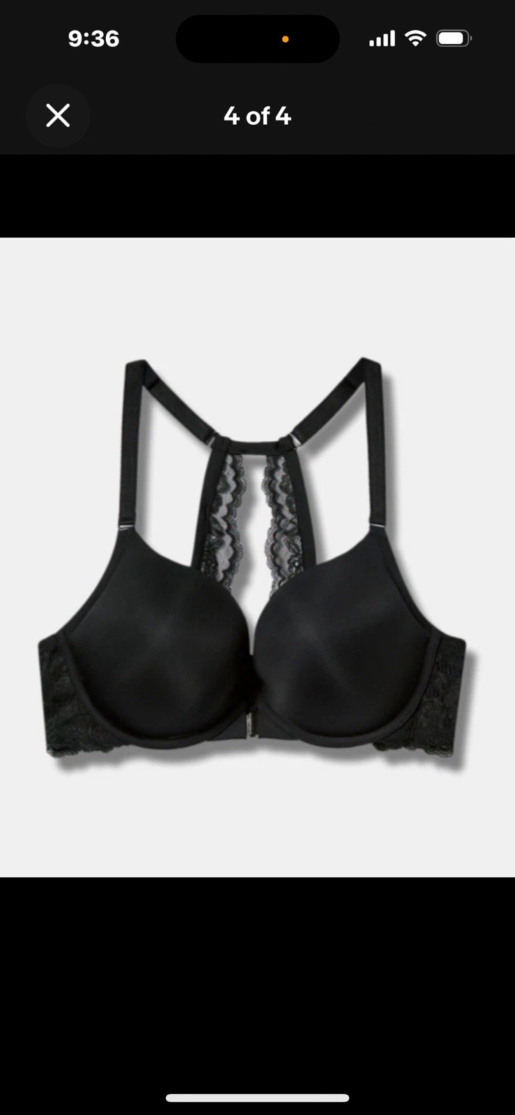 TORRID Plunge Push-Up Smooth Front Close Racerback Bra 38B