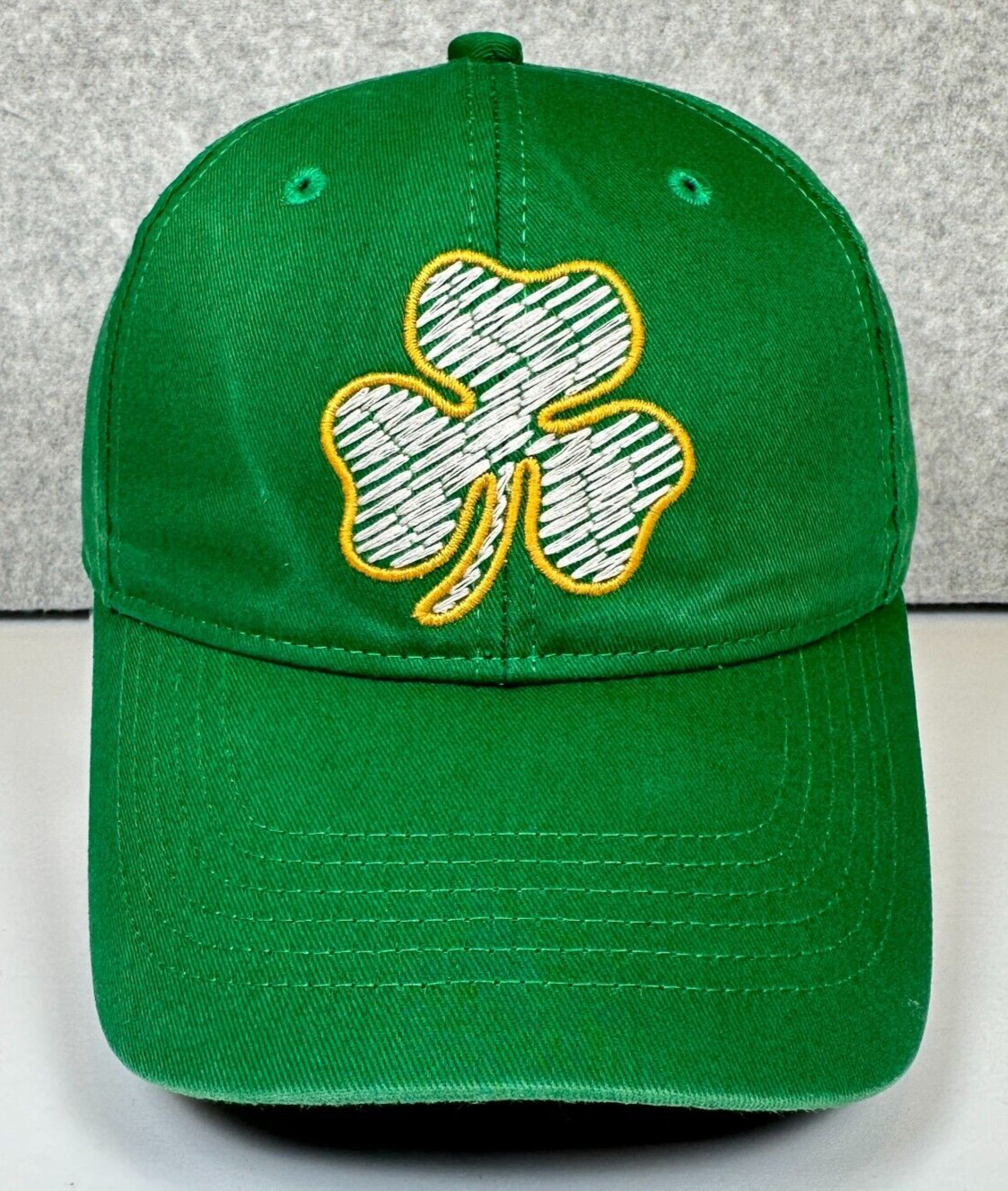 Three Leaf Lucky Clover Baseball Hat Outdoor Cap Green Strap Back Adjustable