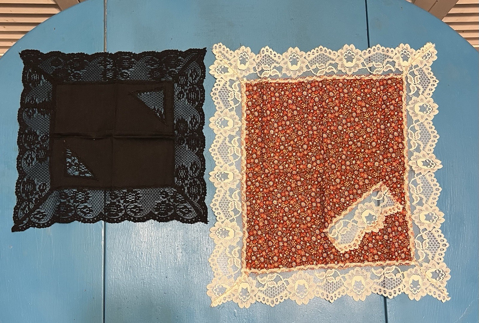 Vintage Decorative Homemade Cutout Handkerchief 7 Count Various Sizes