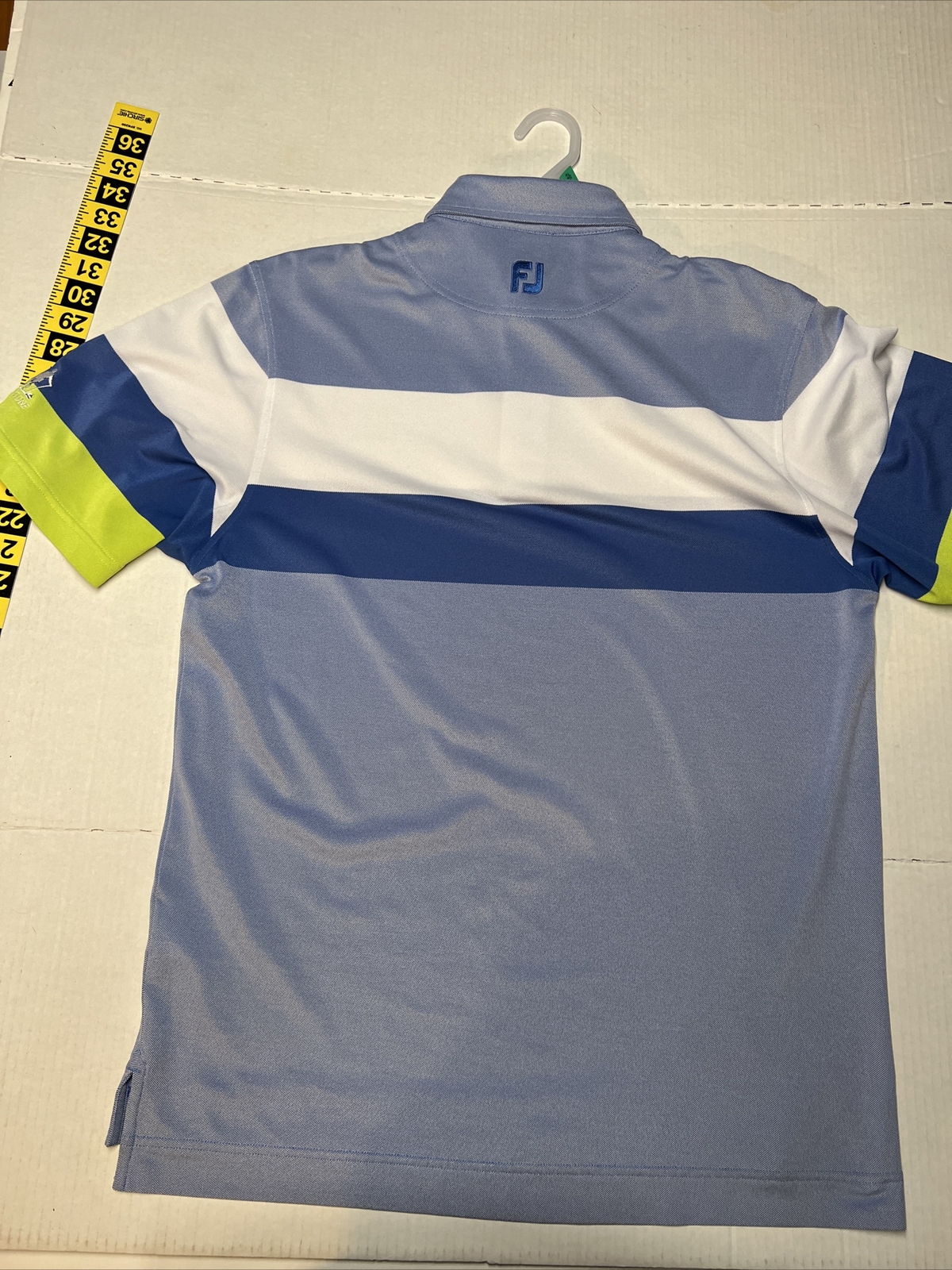 Footjoy Golf Polo Shirt Men’s Medium Striped Colorblock Greystone Course Preppy