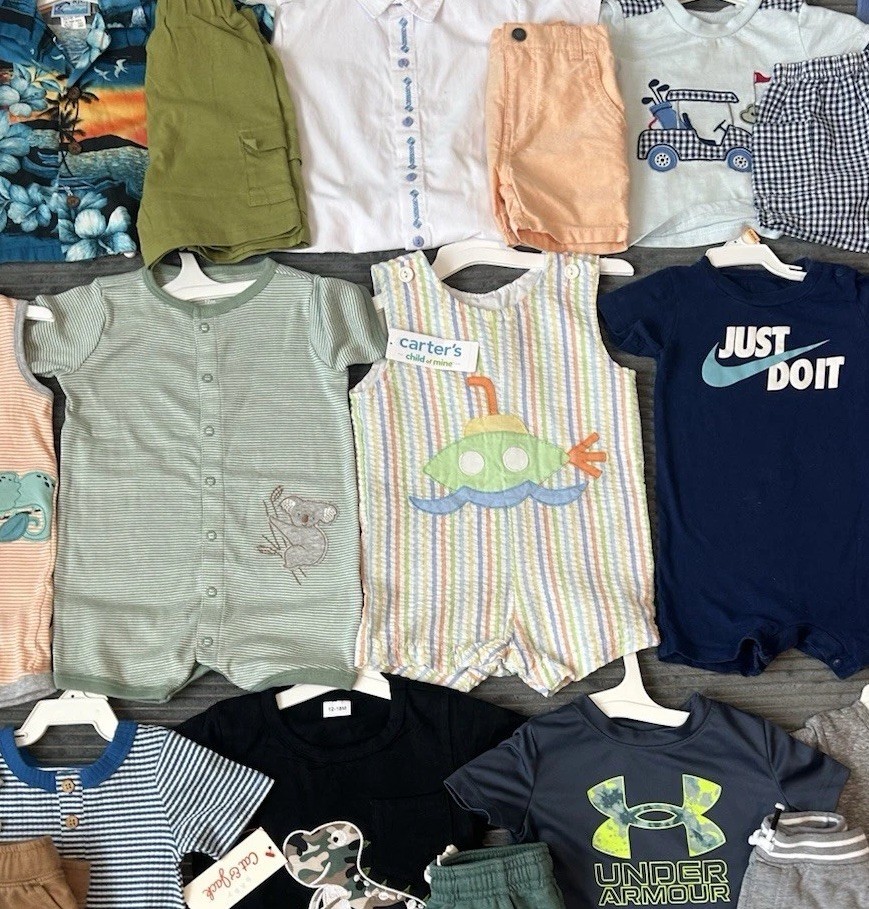 Huge Lot Baby Boys Clothes 12 Months NEW &EC Carters Nike Shorts Sets Shirts 12m
