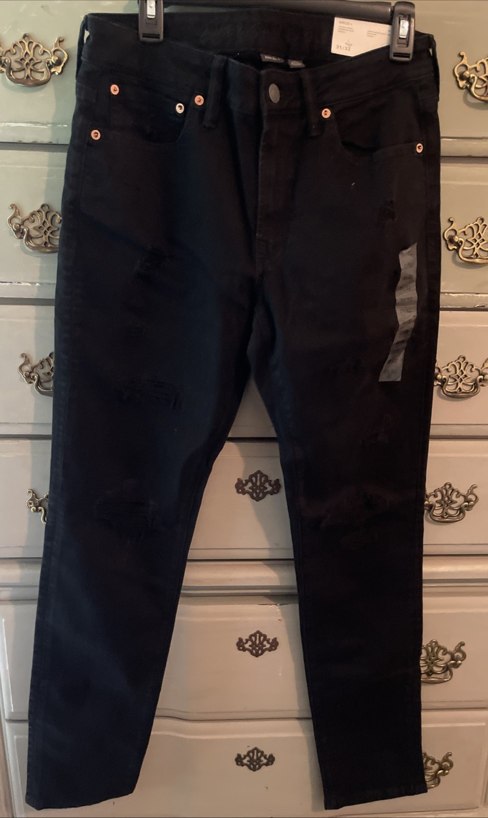 NEW American Eagle AE Air Flex + Plus Black Athletic Skinny Jean 31X32
