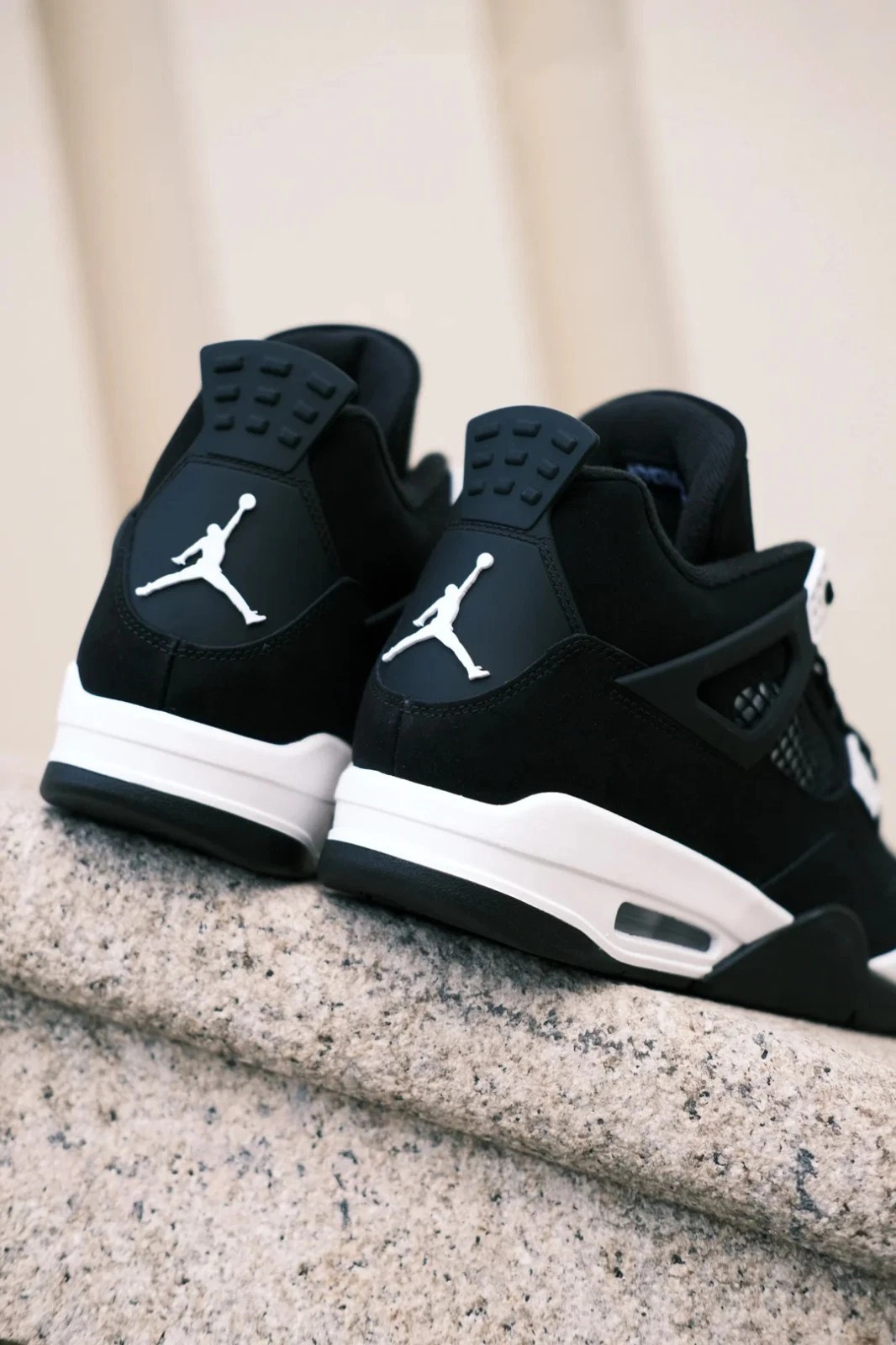 Men’s 🚀 FQ8138-001 Air Jordan 4 Retro White Black Shoes US Size