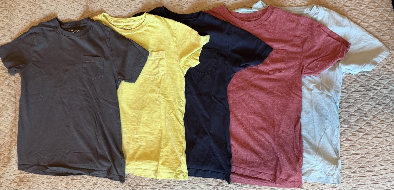 J. Crew Boys Pocket Tees, Size 8, Used Good Condition, Assorted Colors
