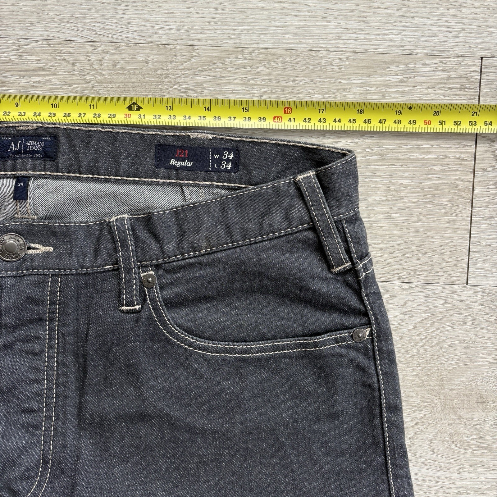 BNWT Emporio Armani Jeans J21 Regular Fit Stretch Denim W34 L34 Grey Mens