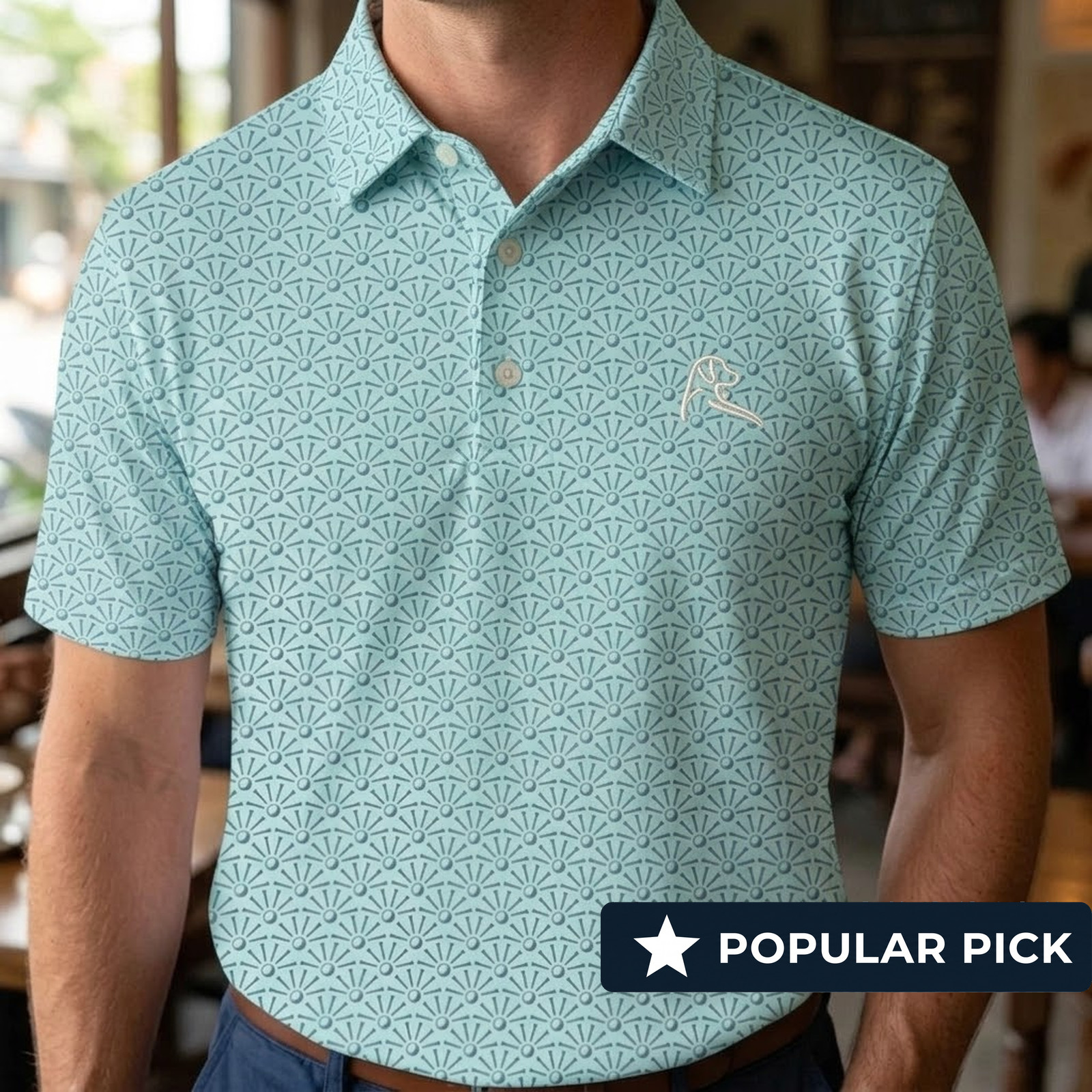 ⭐Rhoback The Back Tee Santigua Green Men’s Performance Golf Polo⭐