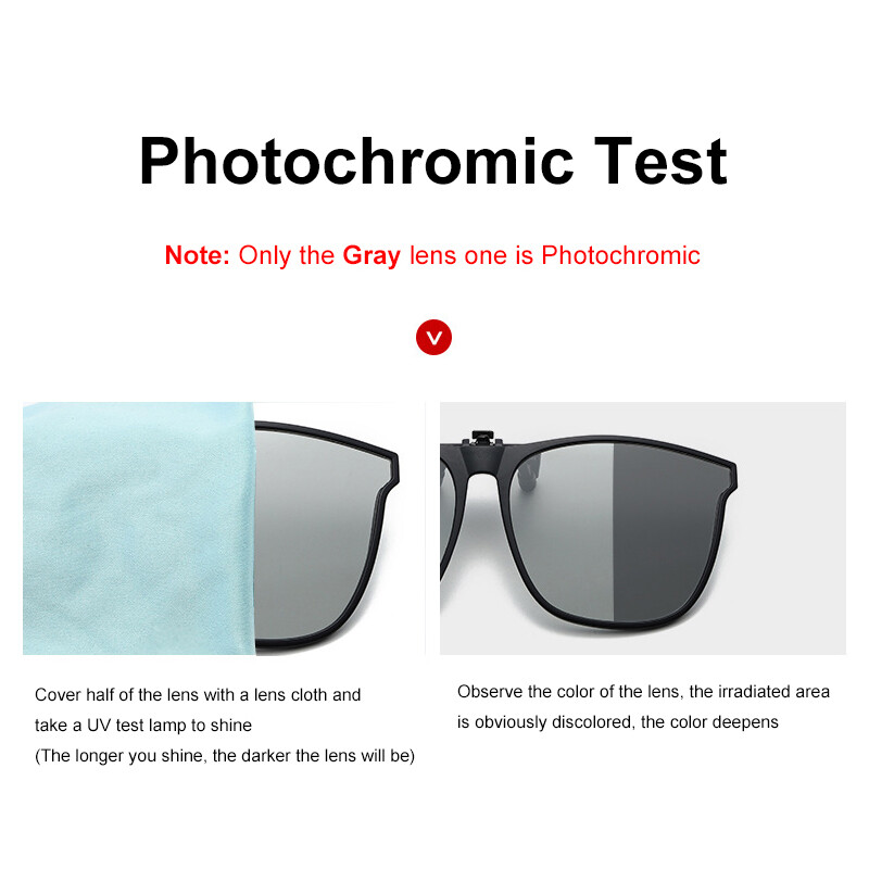 Polarized Clip-on Sunglasses Anti-Glare UV Protection Square Clip On Sun Glasses