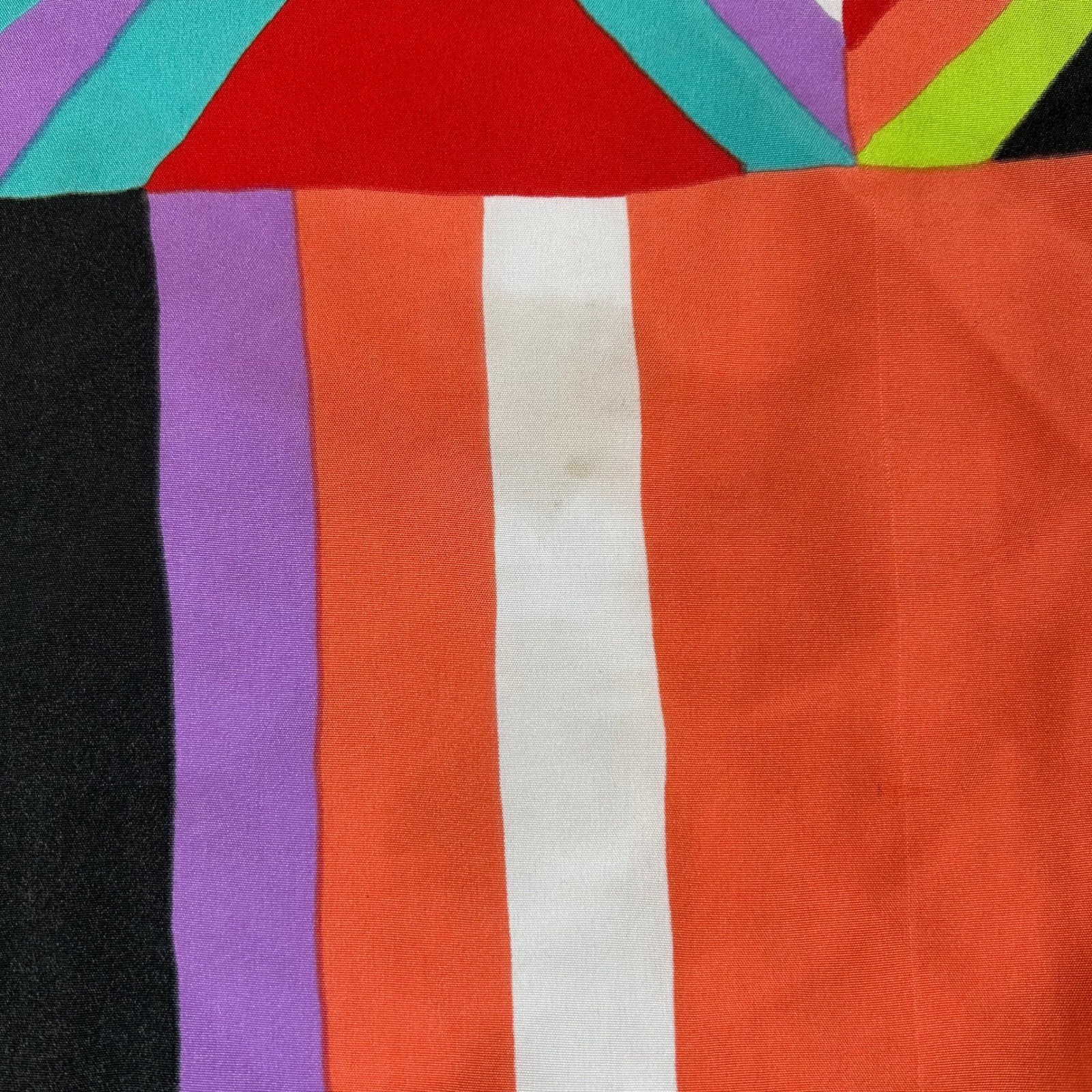 GUC Runway Vintage Geometric Chic Silk Scarf Red Purple Art Deco Maximalism