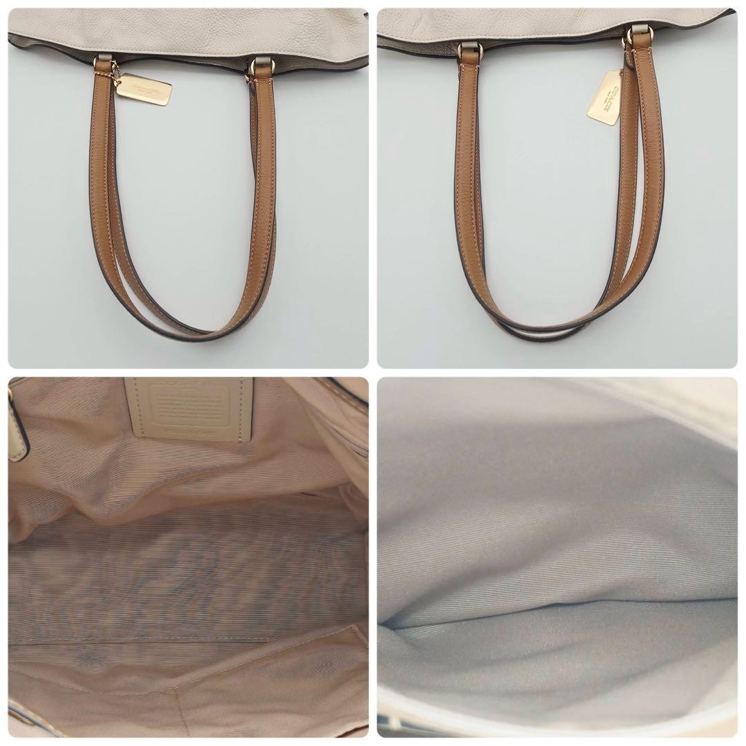 Coach Tote bag CA165 Andy leather Canvas white used in Japan