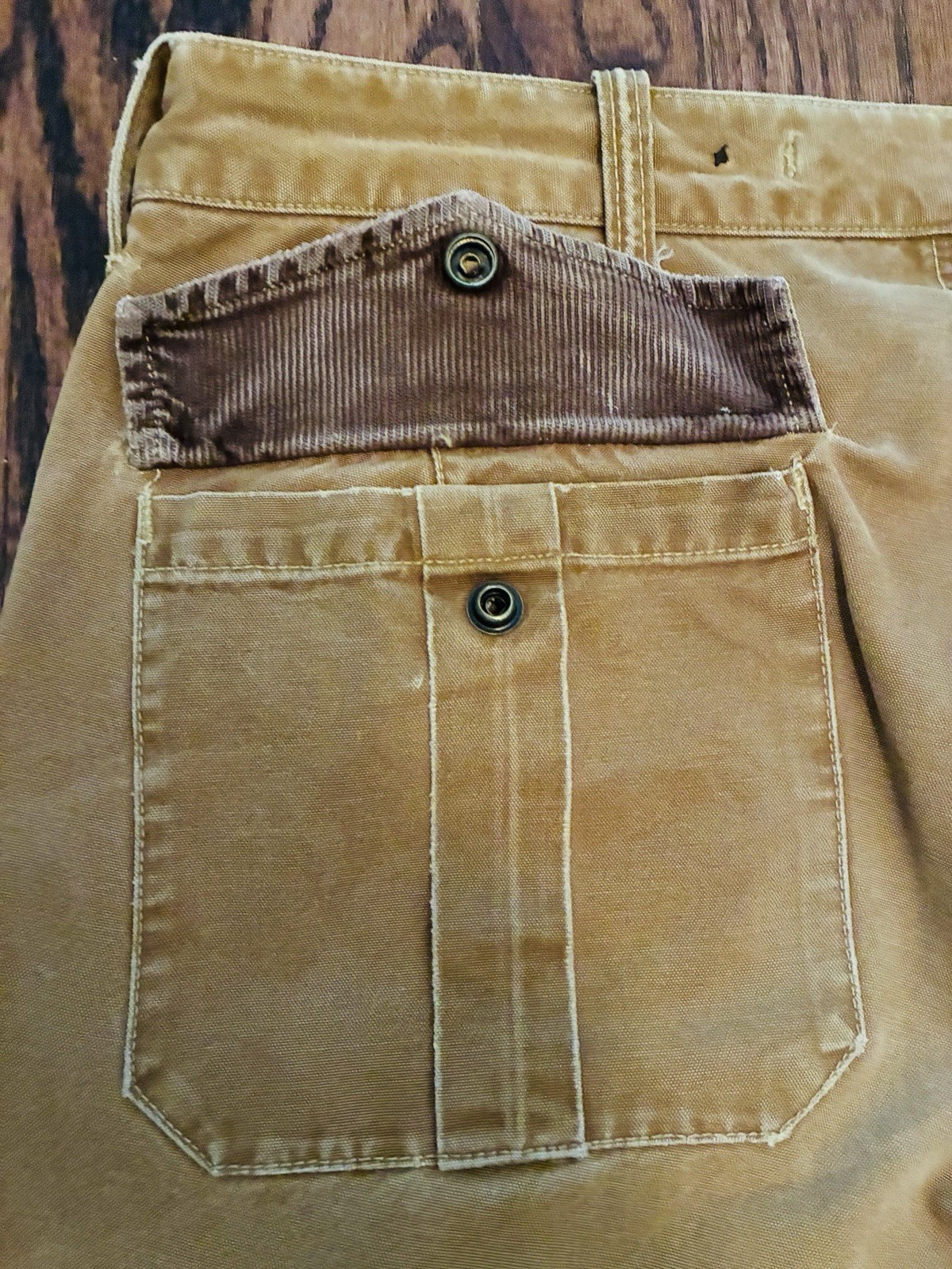 Vintage Polo Ralph Lauren Double Knee Waxed Canvas Pants Hunting Tan 34×32