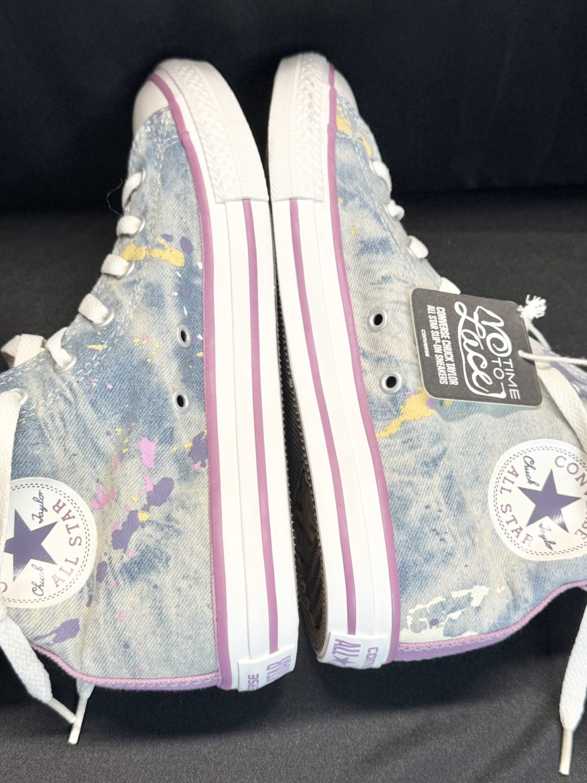 Converse 651703F CTAS Paint Splatter High Tops Junior Sz US 5 EU 37.5