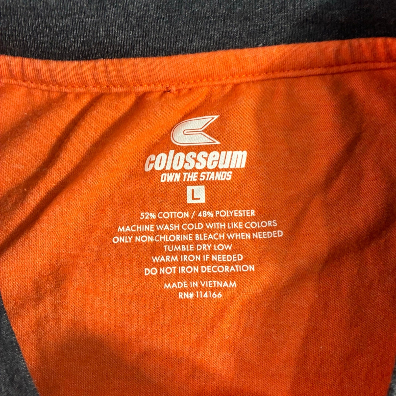 Colosseum Syracuse Orange Raglan T-Shirt Men’s Large 3/4 Sleeve NCAA Graphic