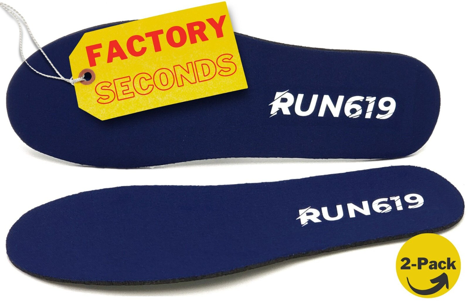 (2 Pack) RUN 619 Shoe Insoles – Manufacturer Cosmetic Blemish / THIN Insoles