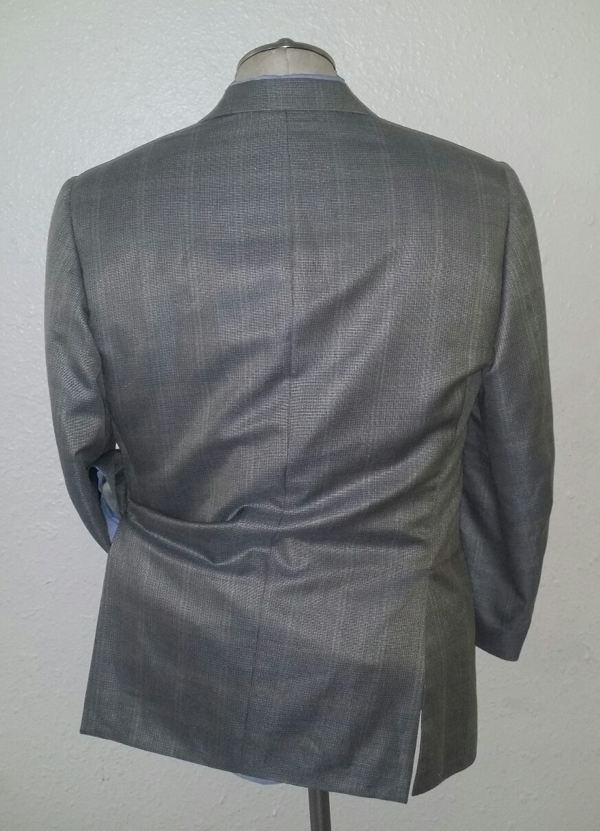 Corneliani 40R SILK WOOL sheen Hopsack Brown Blue Blazer Sport Coat Jacket 52
