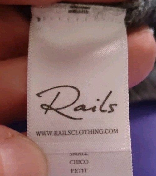 Rails Olivia Ash Gray Velvet Lace Up Wool/Cashmere Sweater Size S