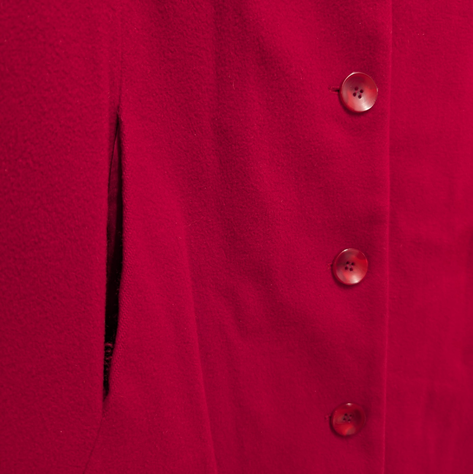 Talbots Wool Long Overcoat – Deep Red Women’s Size 4 90% wool 10% Cashmere