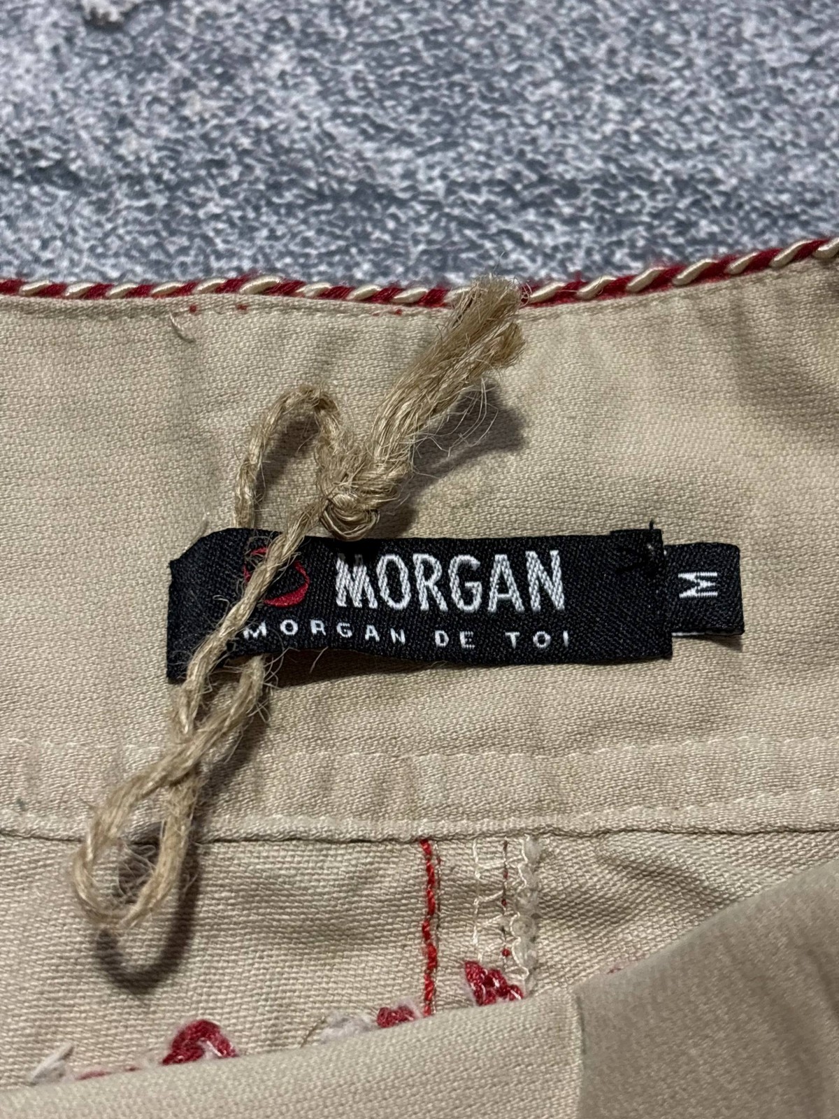 Morgan De Toi Beige Cargo Mini Skirt Goblincore Fairycore Embroidered Size M