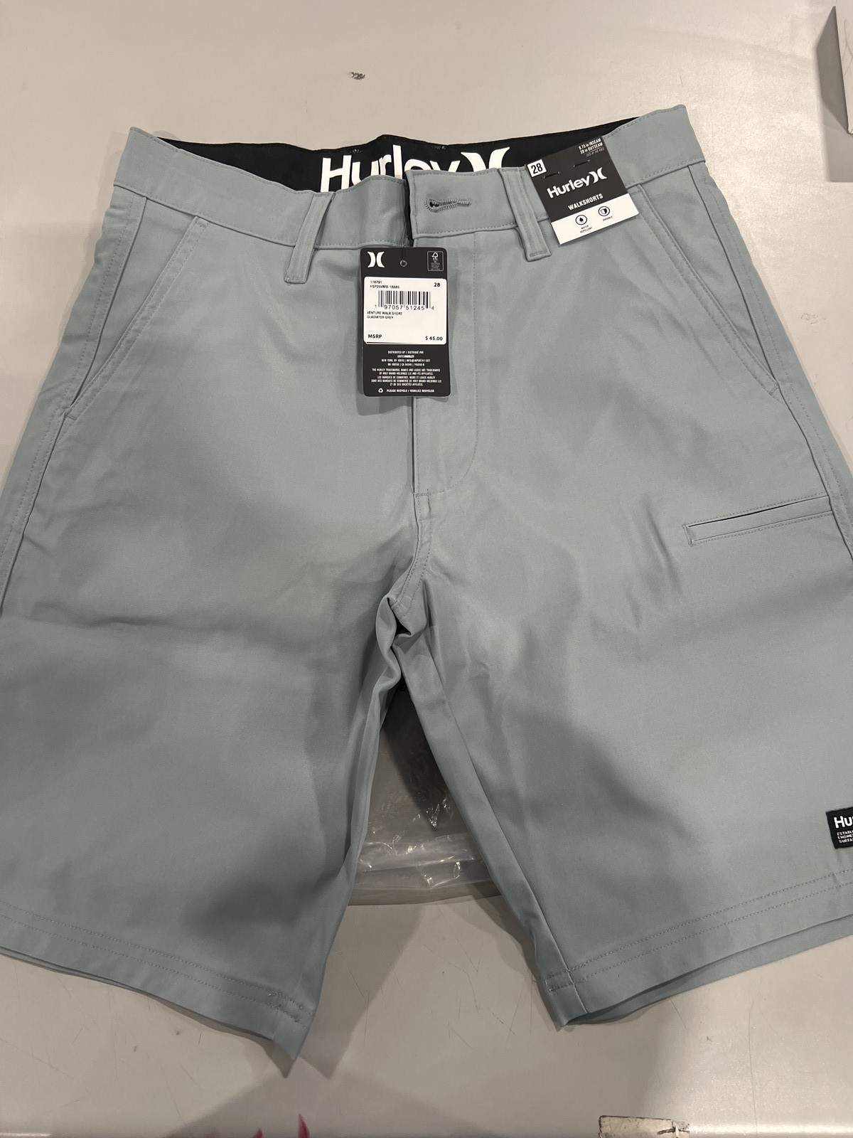 HURLEY WALKSHORTS SITS 9.75 IN INSEAM SIZE: MEN 28 – GLADIATOR GRAY