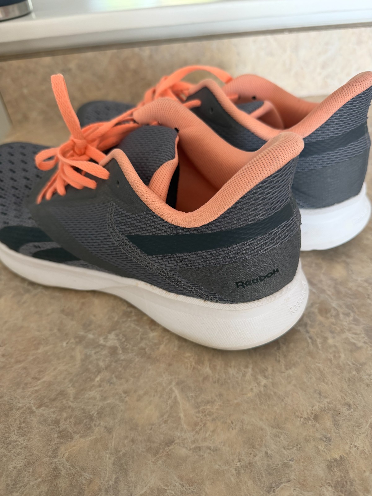 Reebok Women’s MemoryTech Athletic Sneakers Black/Coral Running Walking Shoes