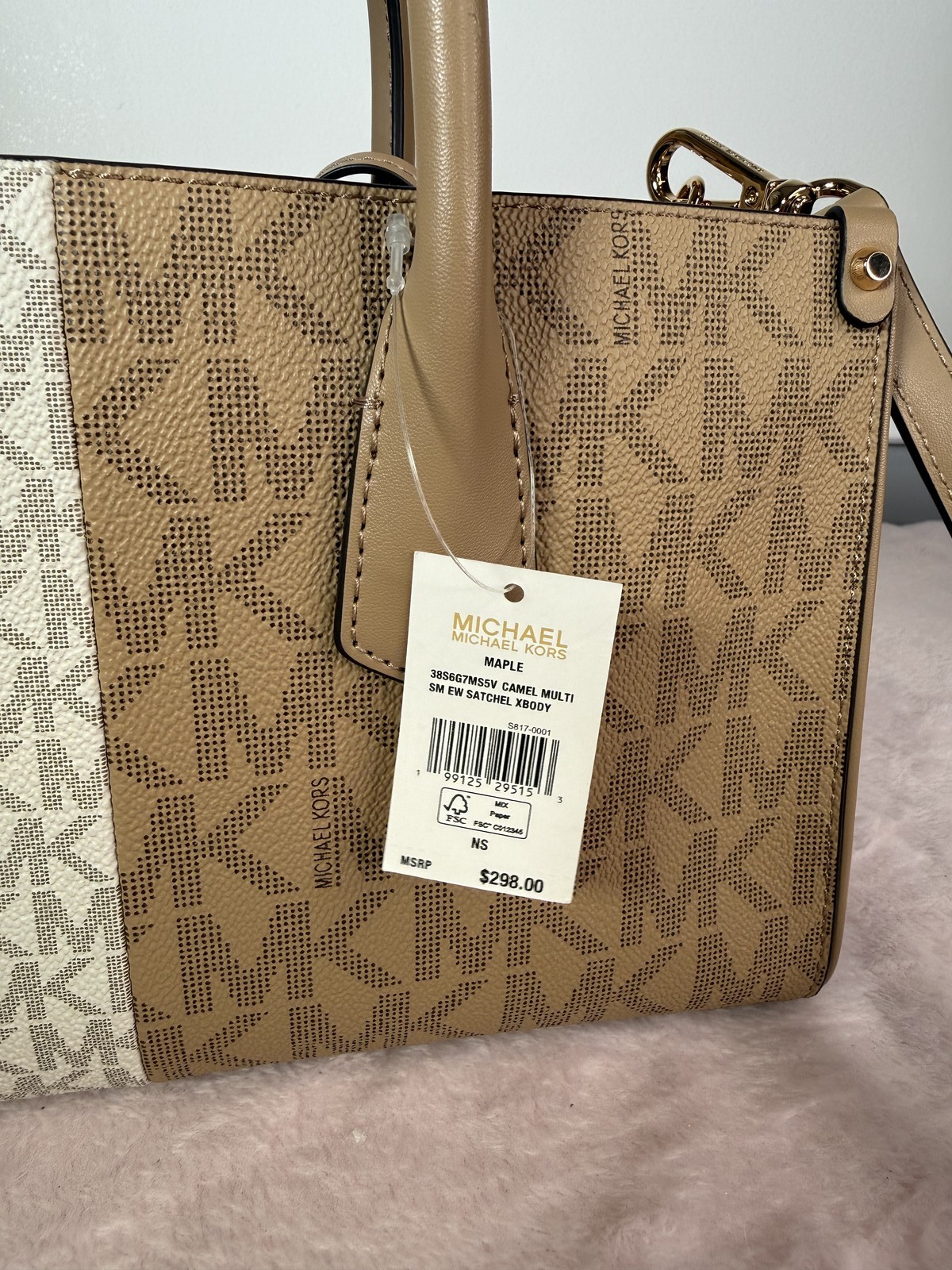 Michael Kors two-tone MK monogram satchel