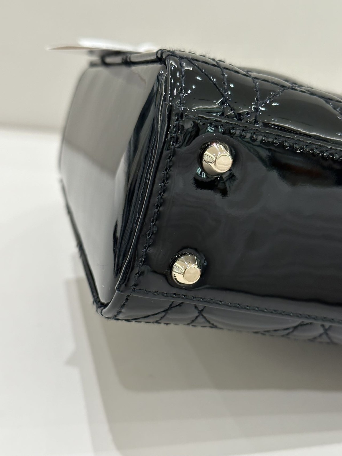 Dior Lady Dior 3-Grid Black Patent Leather Gold Chain Bag Duty Paid