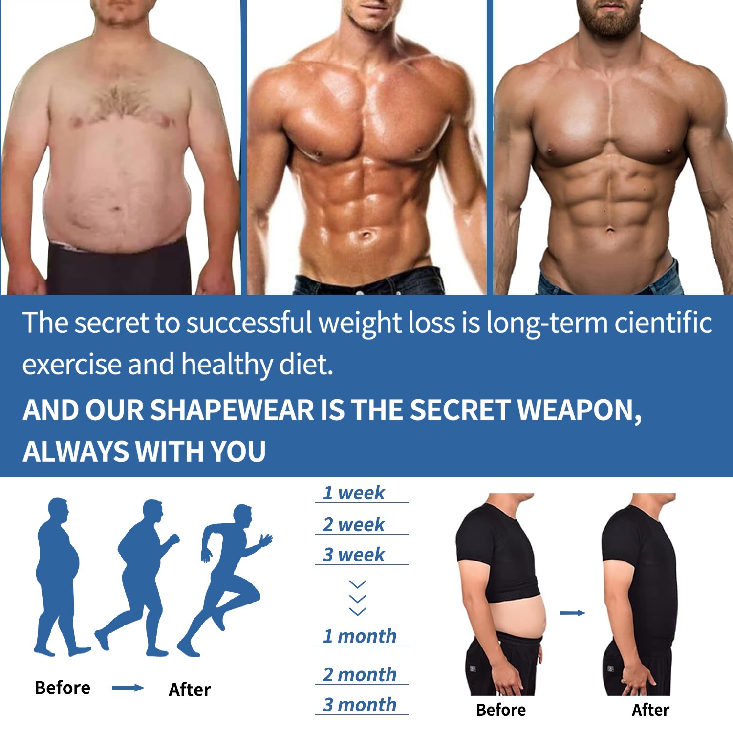 US Men Slimming Body Shaper Belly Chest Compression Vest Girdle Tank Top T-Shirt