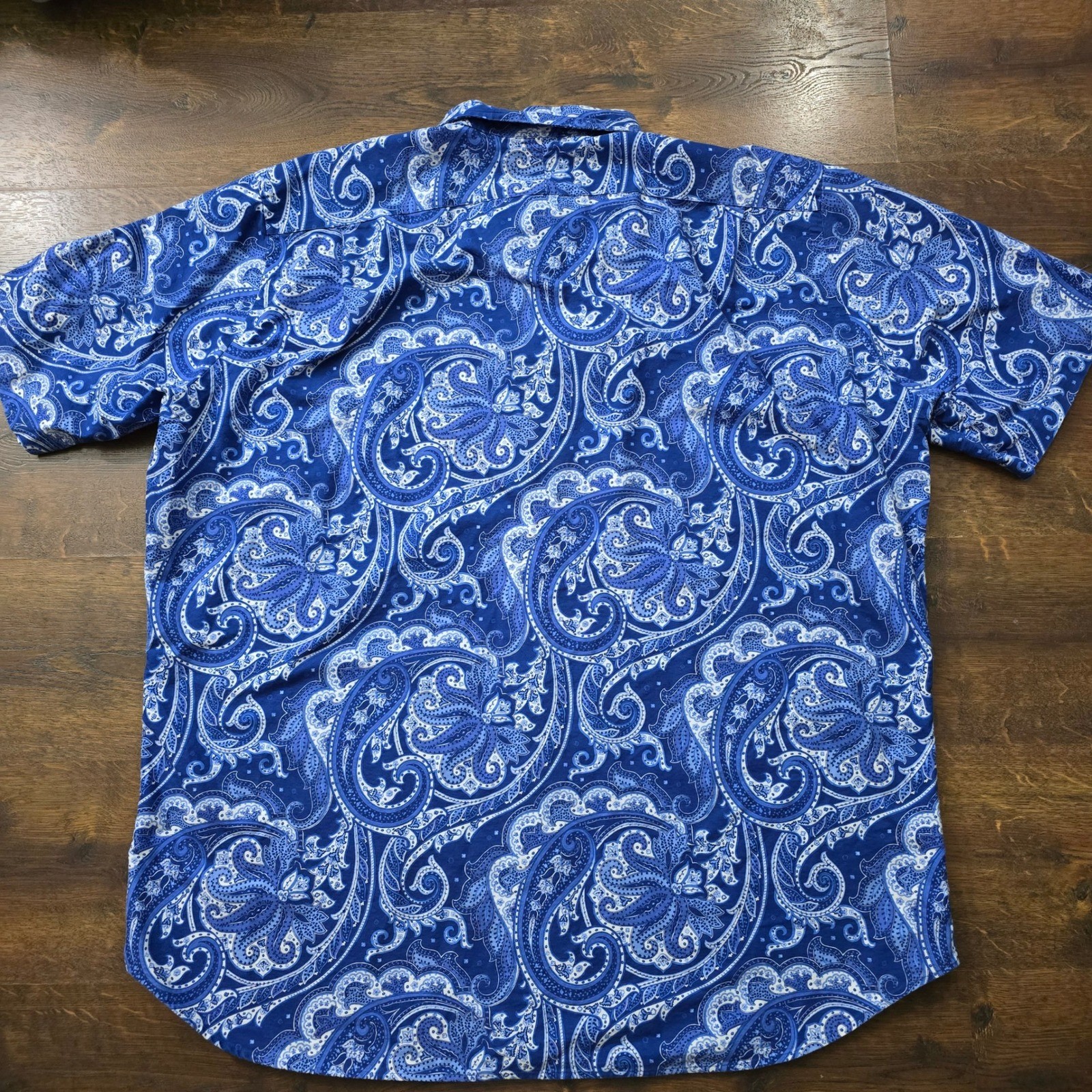Polo Ralph Lauren Mens 2XLT Blue Paisley Short Sleeve Button Down Shirt Tall