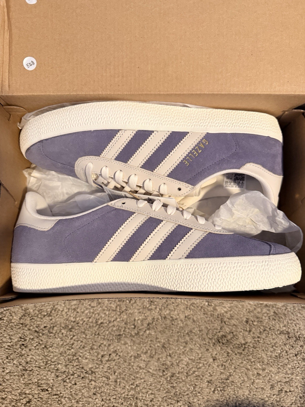 adidas Originals Gazelle ADV Low Top Lace-Up Sneakers Purple White HQ7546