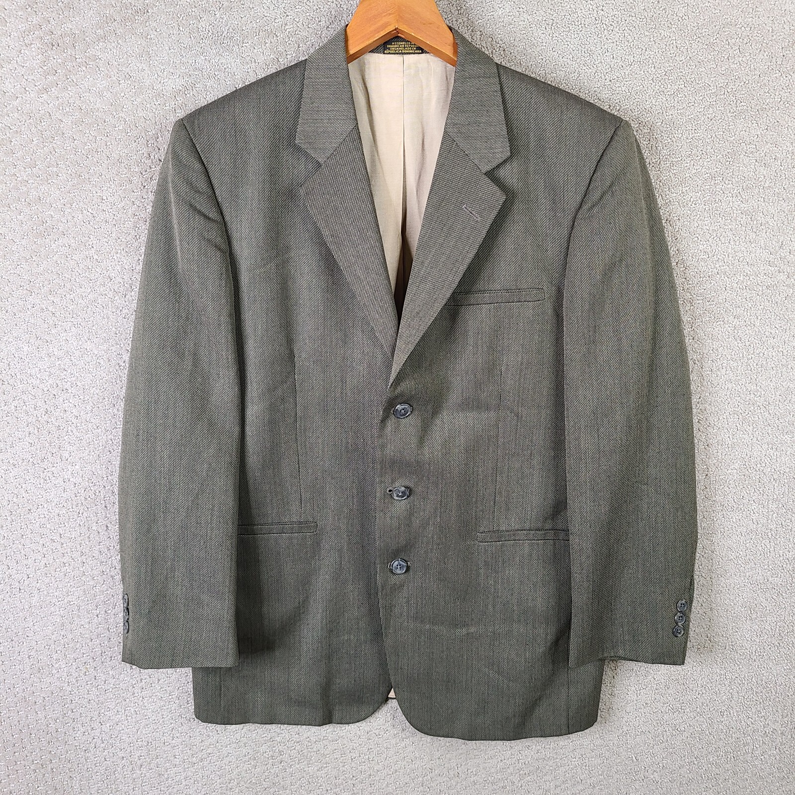 J Ferrar Jacket Men 38R Brown Woven Blazer Worsted Wool Blend 3 Button Suit Coat