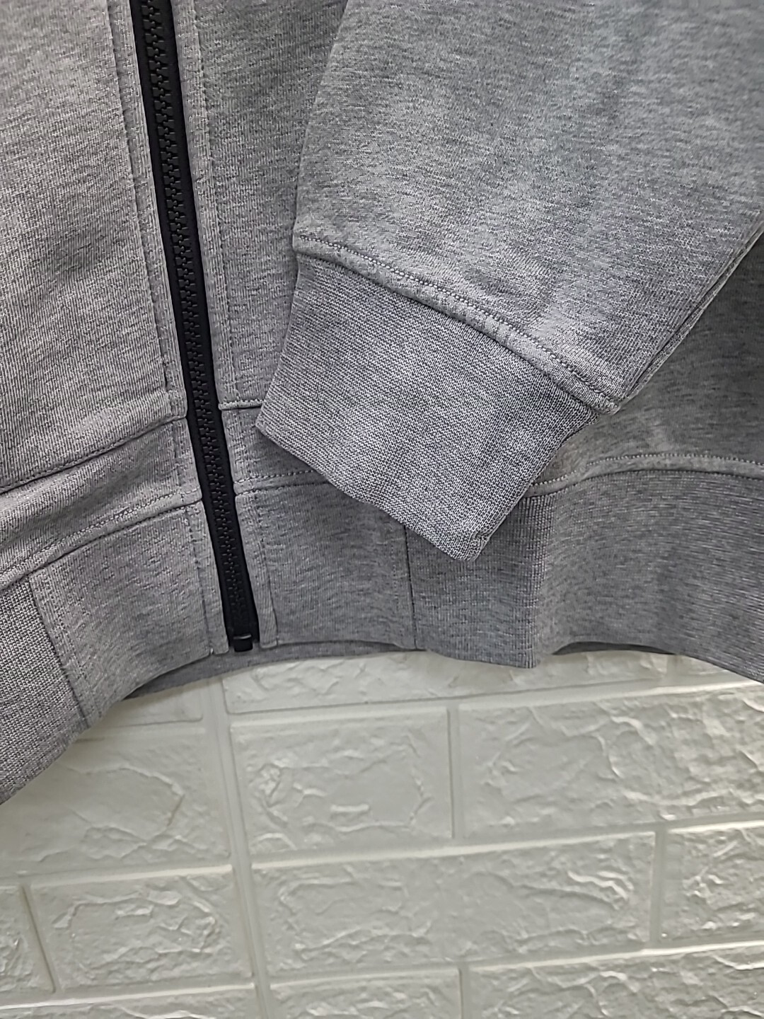 New Stone Island Long Sleeve Full Zip Gray Fleece Sweatshirt Size XXLarge